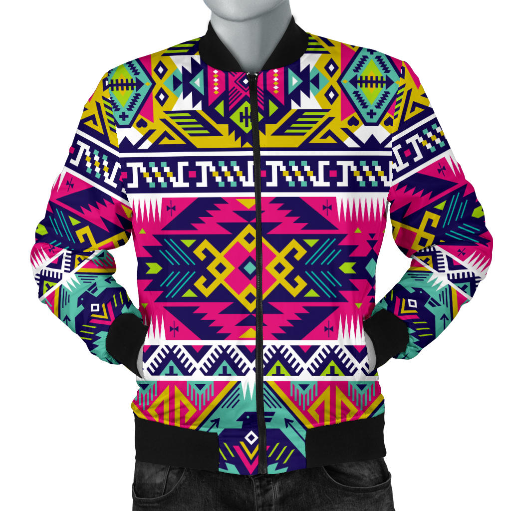 Indian Navajo Color Themed Design Print Men Bomber Jacket