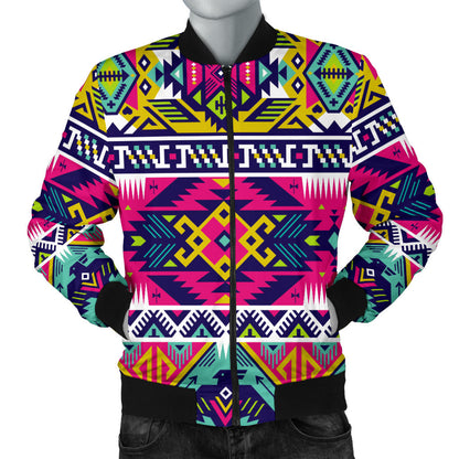 Indian Navajo Color Themed Design Print Men Bomber Jacket