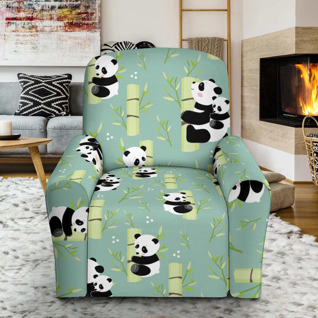 Panda Pattern Print Design A03 Recliner Slipcover with Pocket