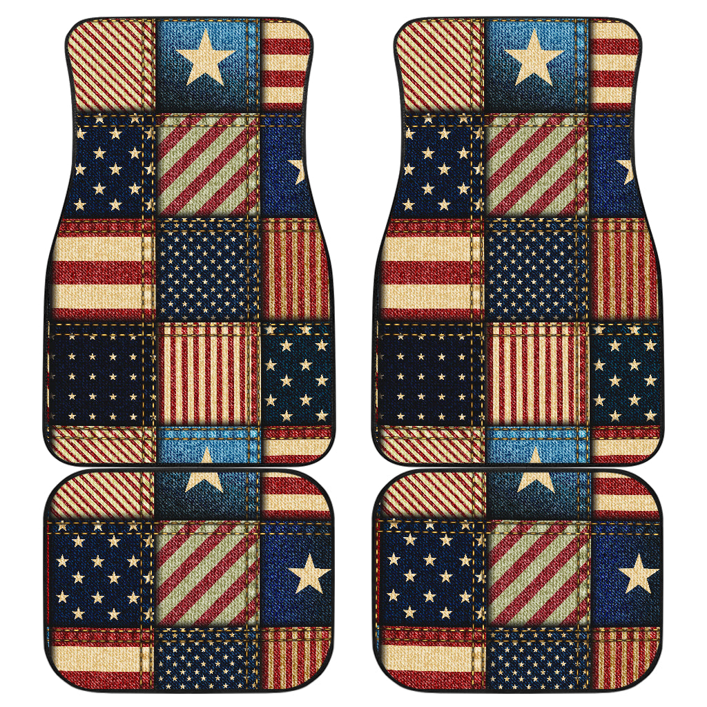 American flag Patchwork Design Car Floor Mats Front Back
