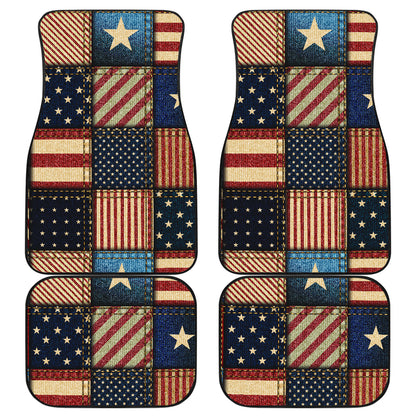 American flag Patchwork Design Car Floor Mats Front Back