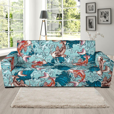 KOI Fish Pattern Print Design 05 Sofa Slipcover