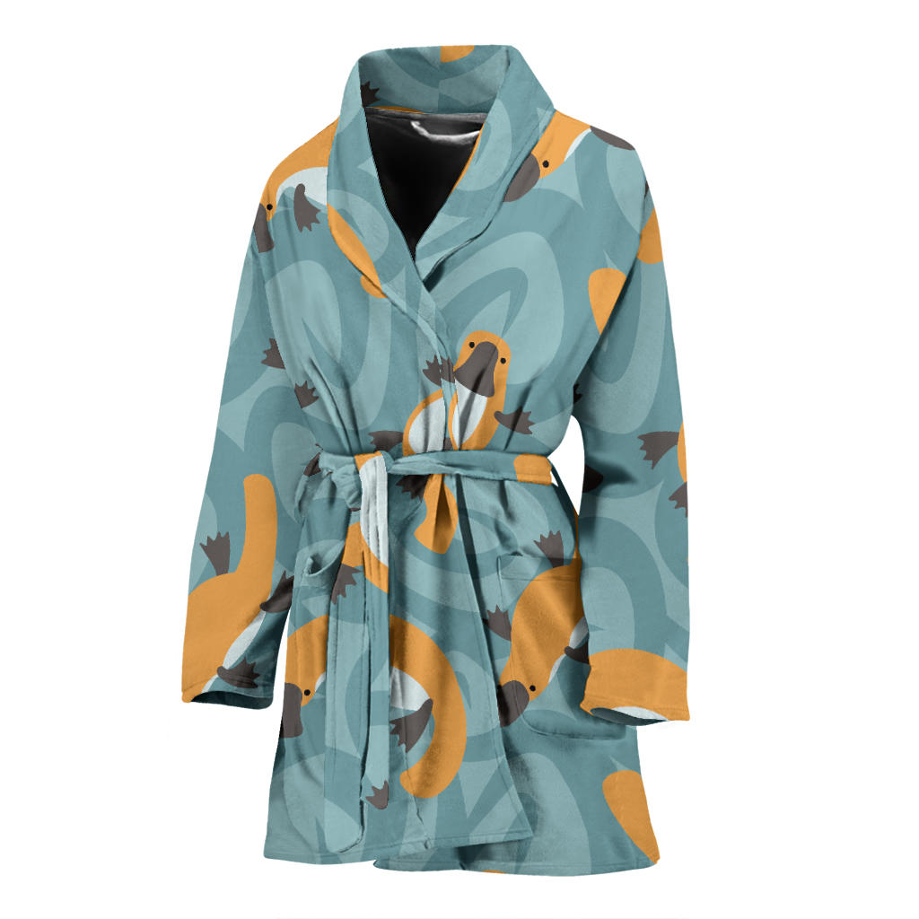 Platypus Pattern Print Design A01 Women Bathrobe