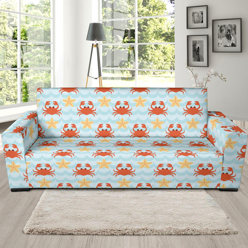 Crab Pattern Print Design 03 Sofa Slipcover