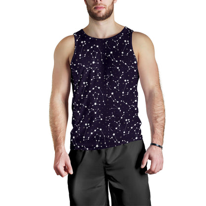 Zodiac Star Pattern Design Print Men Tank Top