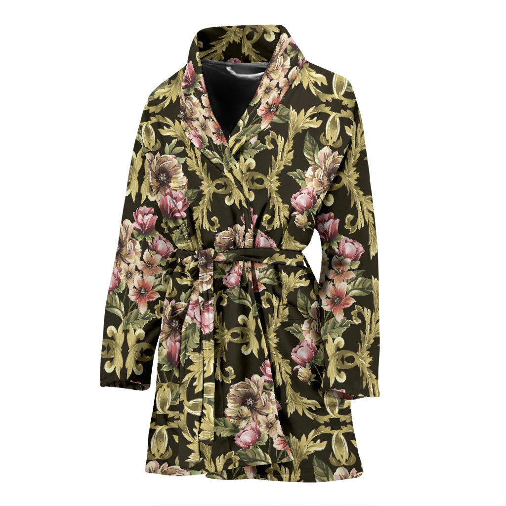 Baroque Pattern Print Design 02 Women Bathrobe