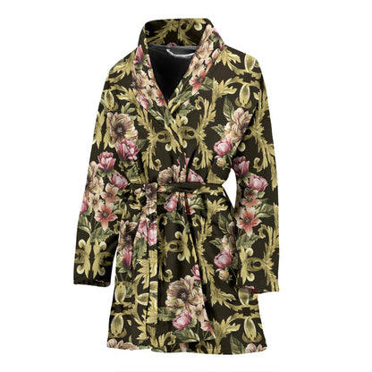 Baroque Pattern Print Design 02 Women Bathrobe