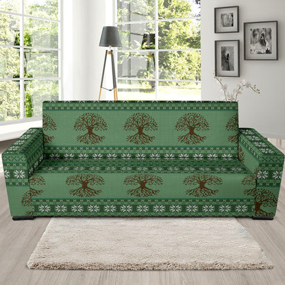 Tree Of Life Knit Style Print Design LKS301 Sofa Slipcover
