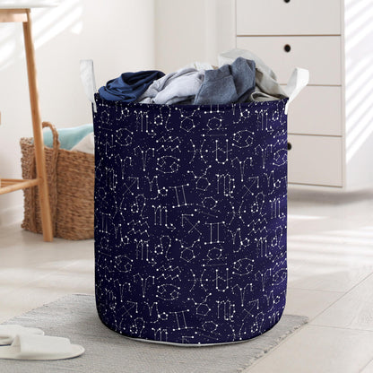Zodiac Pattern Design Print Laundry Basket