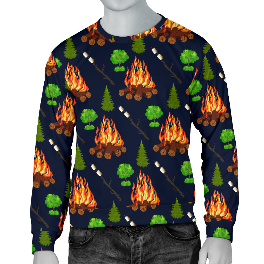 Camfire marshmallow Camping Design Print Men Long Sleeve Sweatshirt