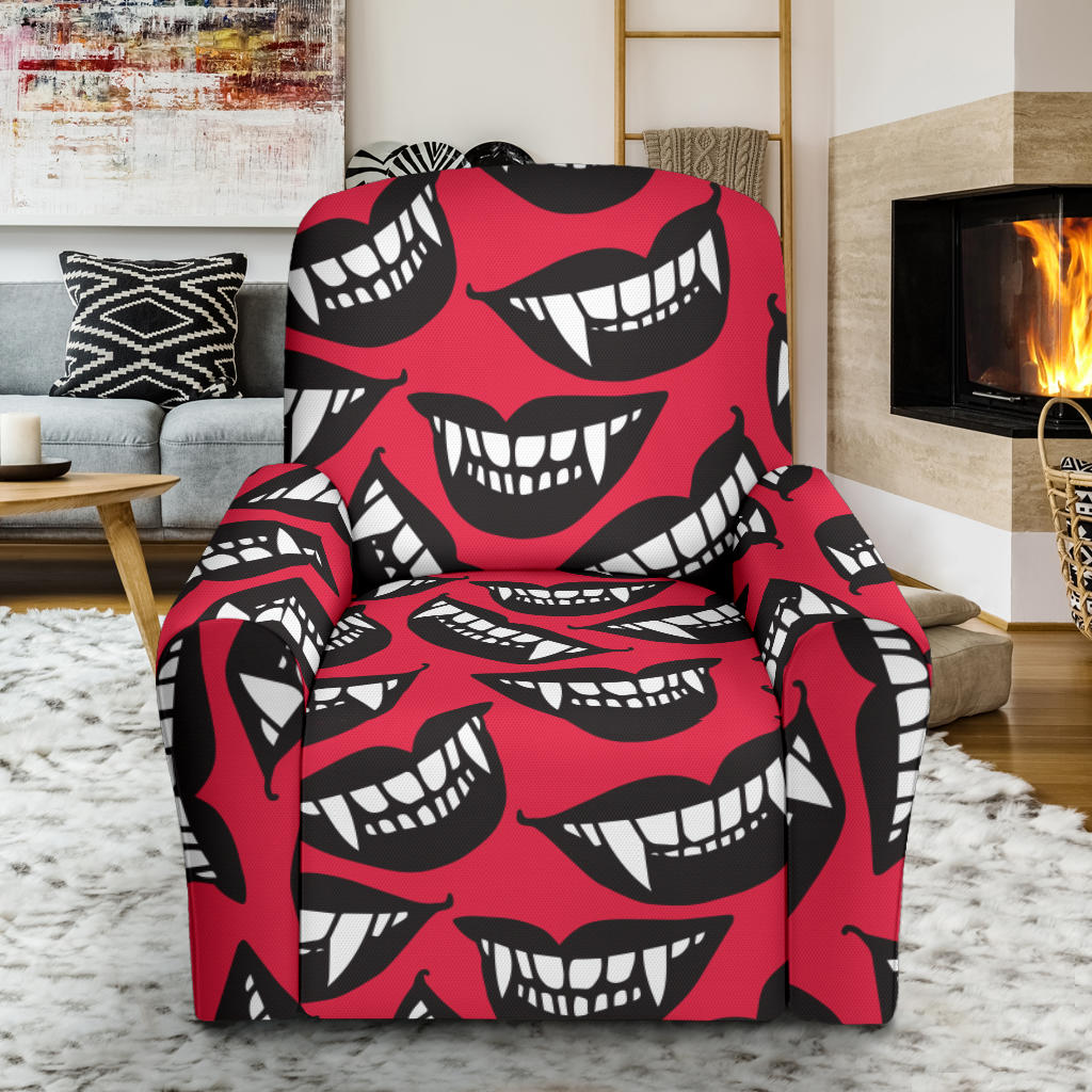 Vampire Lips Print Design LKS305 Recliner Slipcover with Pocket