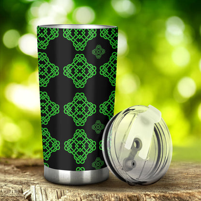 Celtic Knot Green Neon Design Tumbler