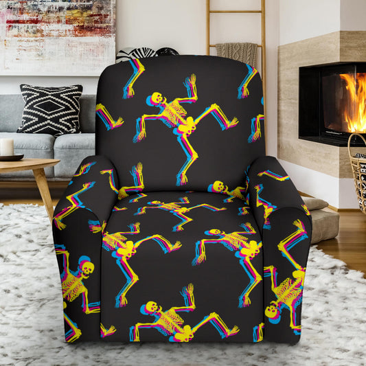 Skeleton Skeleton 3D Print Design LKS301 Recliner Slipcover with Pocket
