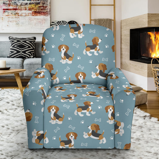 Beagle Pattern Print Design 02 Recliner Slipcover with Pocket