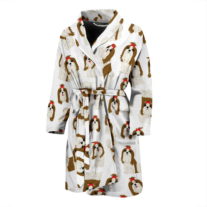 Shih Tzu Print Design LKS302 Men Bathrobe