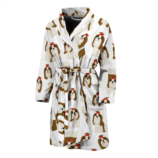 Shih Tzu Print Design LKS302 Men Bathrobe