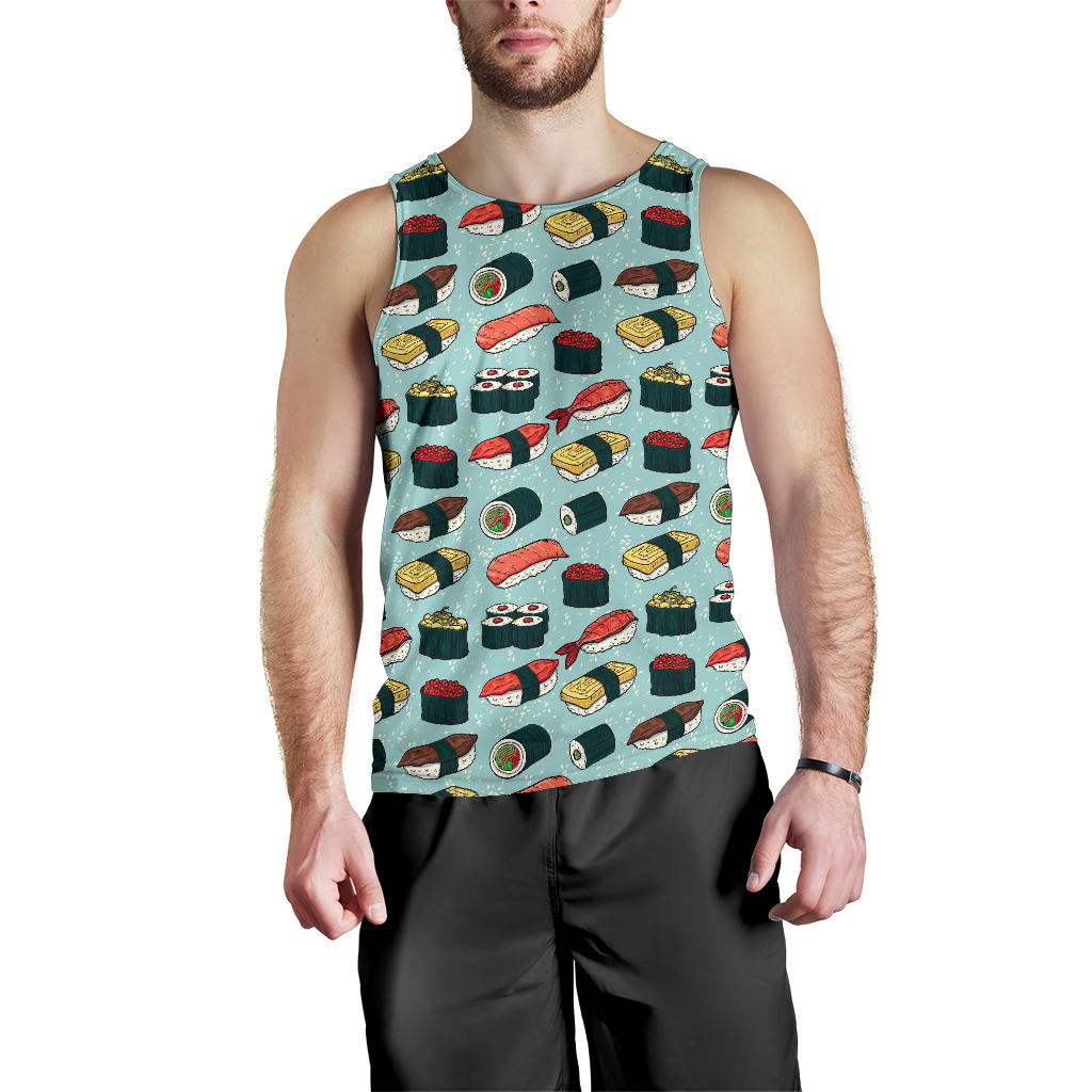Sushi Pattern Design Men Tank Top