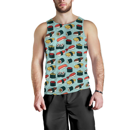 Sushi Pattern Design Men Tank Top