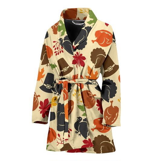 Thanksgiving Print Design LKS303 Women Bathrobe