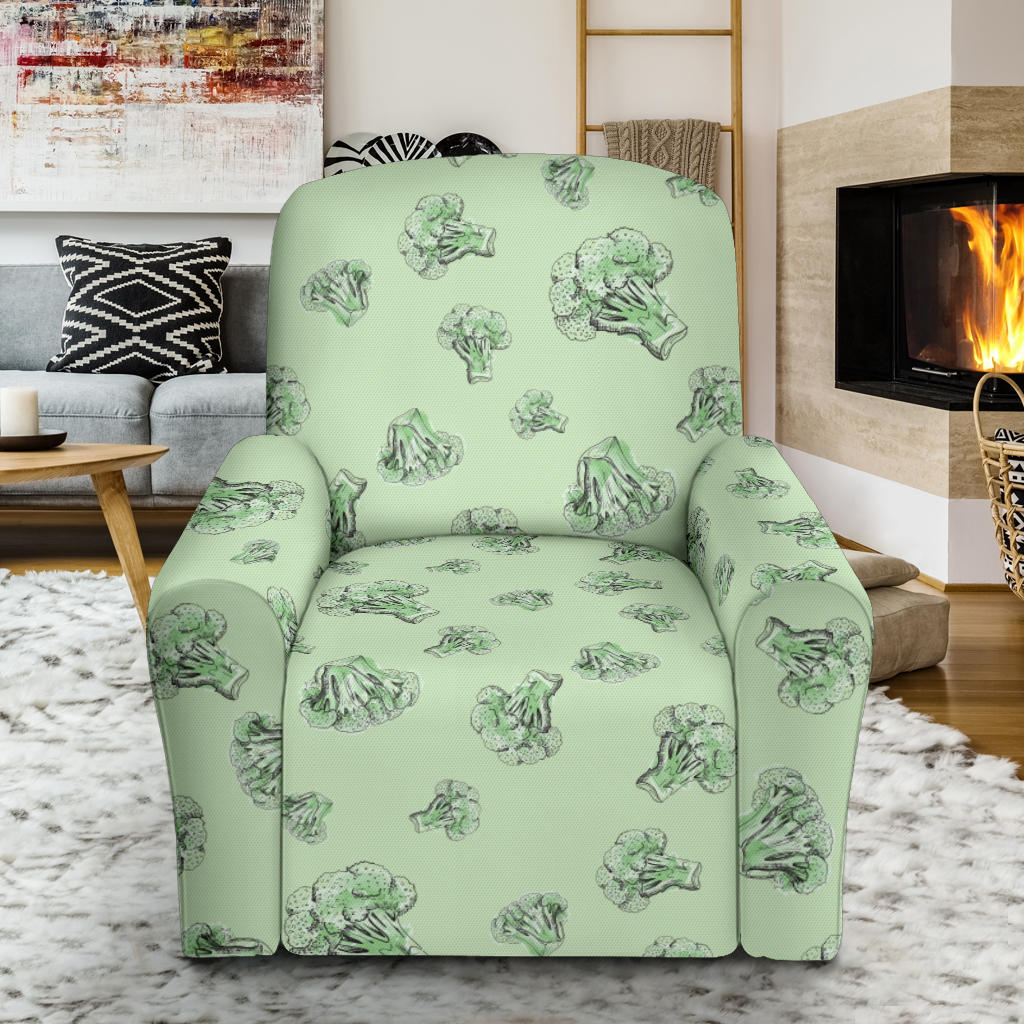 Broccoli Pattern Print Design 05 Recliner Slipcover with Pocket