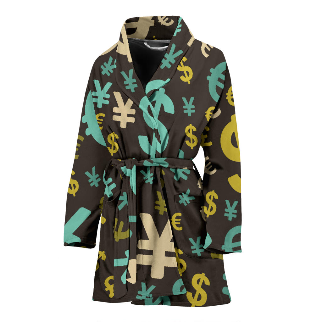 Money Pattern Print Design 01 Women Bathrobe