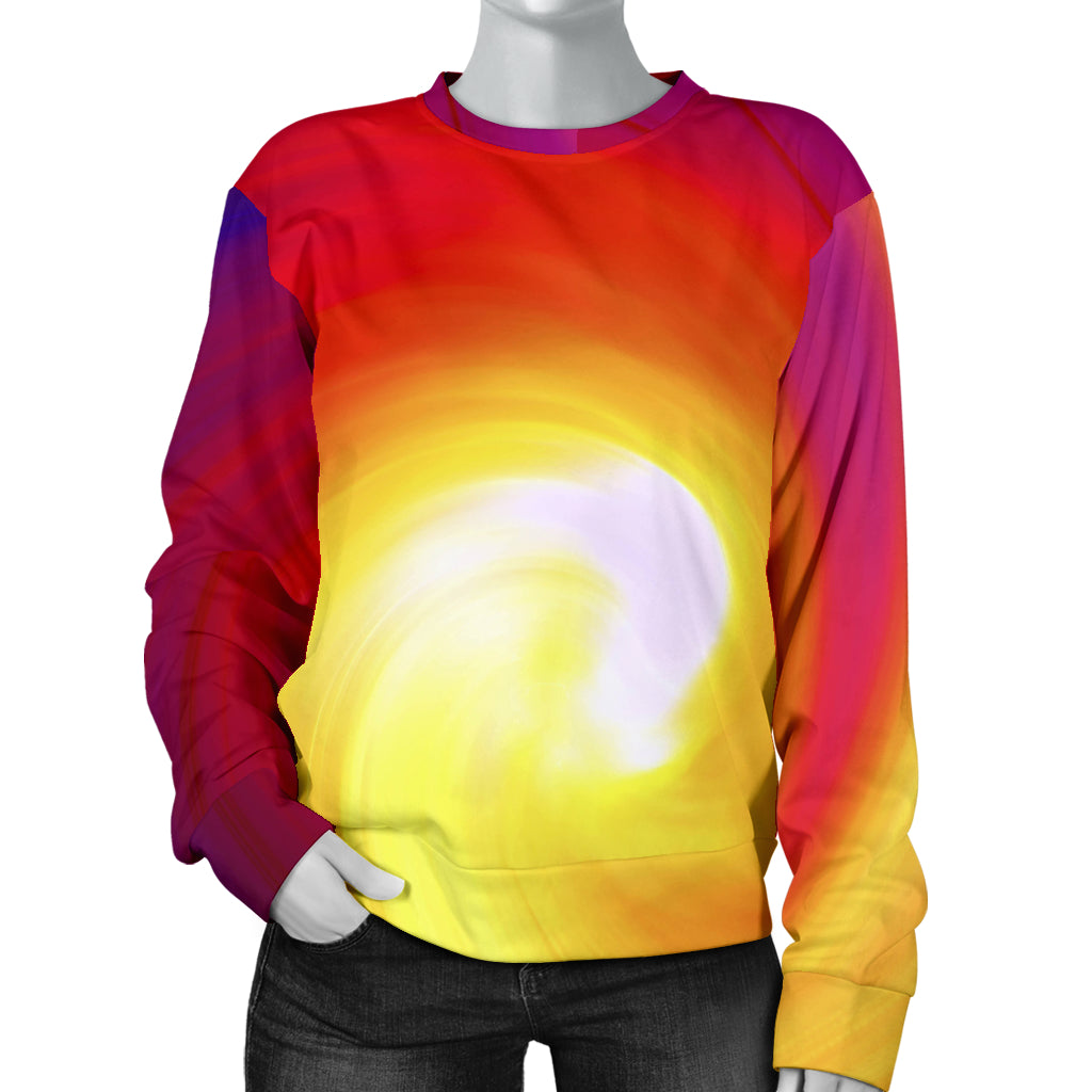 Vortex Twist Swirl Flame Themed Women Long Sleeve Sweatshirt