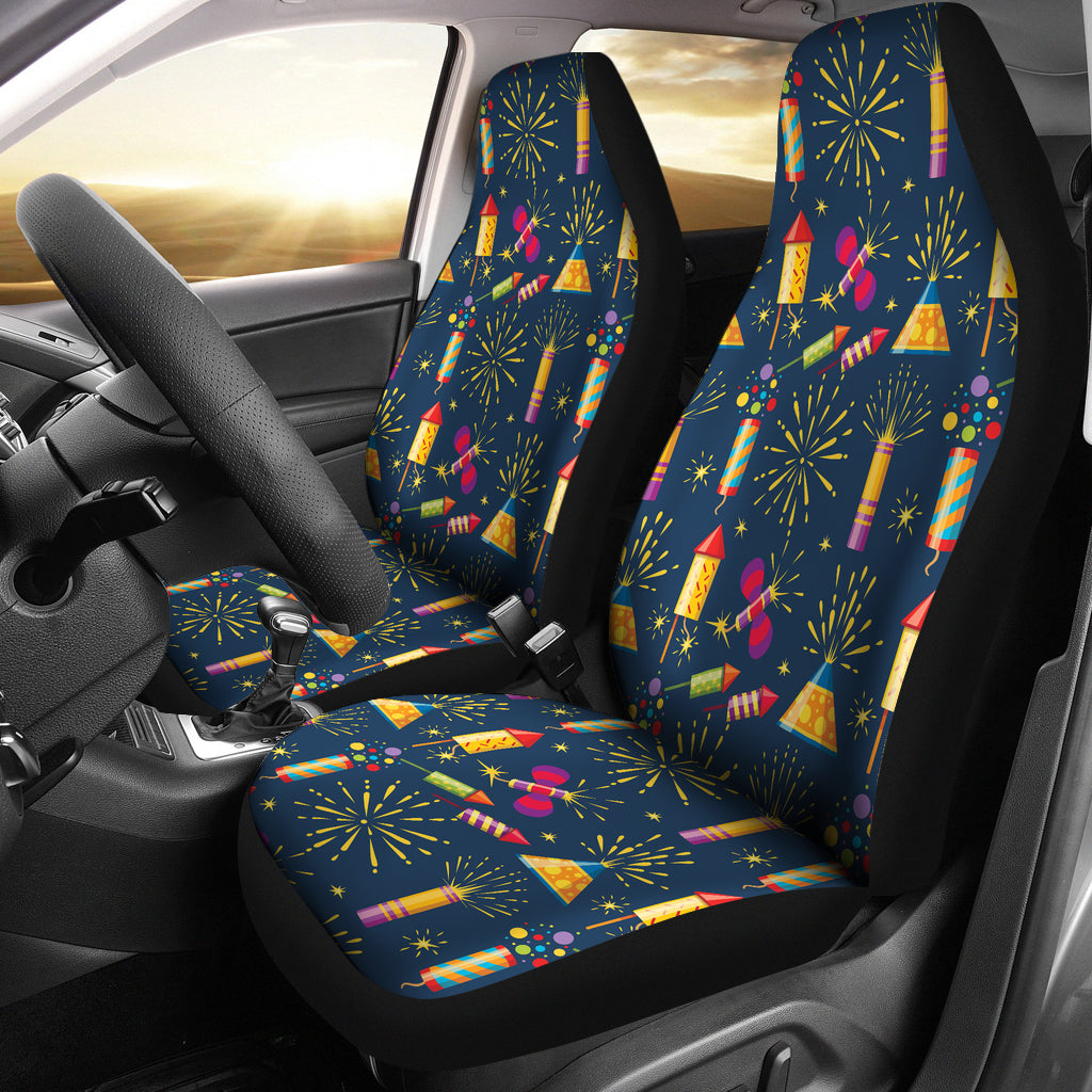 Firework Sparkling Rockets Print Design LKS306 Car Seat Covers