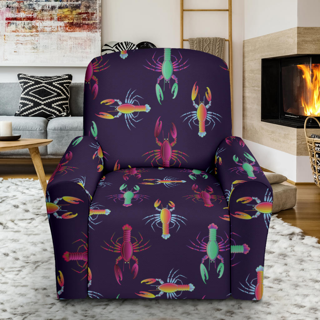 Lobster Print Design LKS402 Recliner Slipcover with Pocket