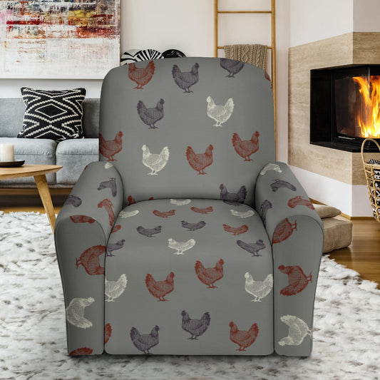 Chicken Pattern Print Design 01 Recliner Slipcover with Pocket