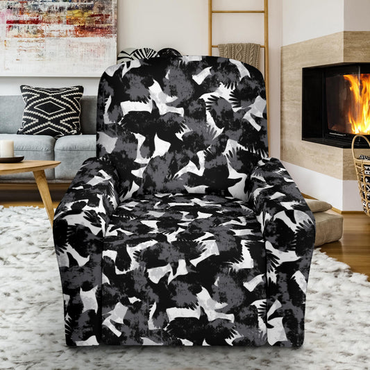 Crow Pattern Print Design 01 Recliner Slipcover with Pocket
