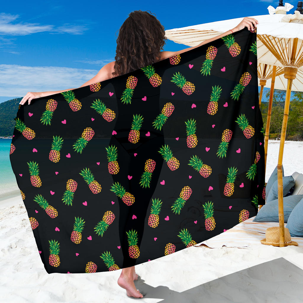 Neon Pineapple Pattern Print Design A04 Sarong Pareo Wrap