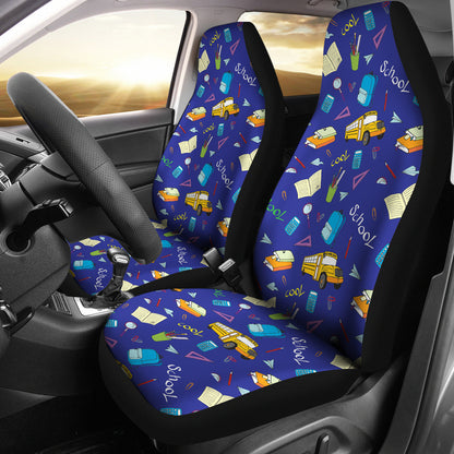 School Bus Print Design LKS307 Car Seat Covers
