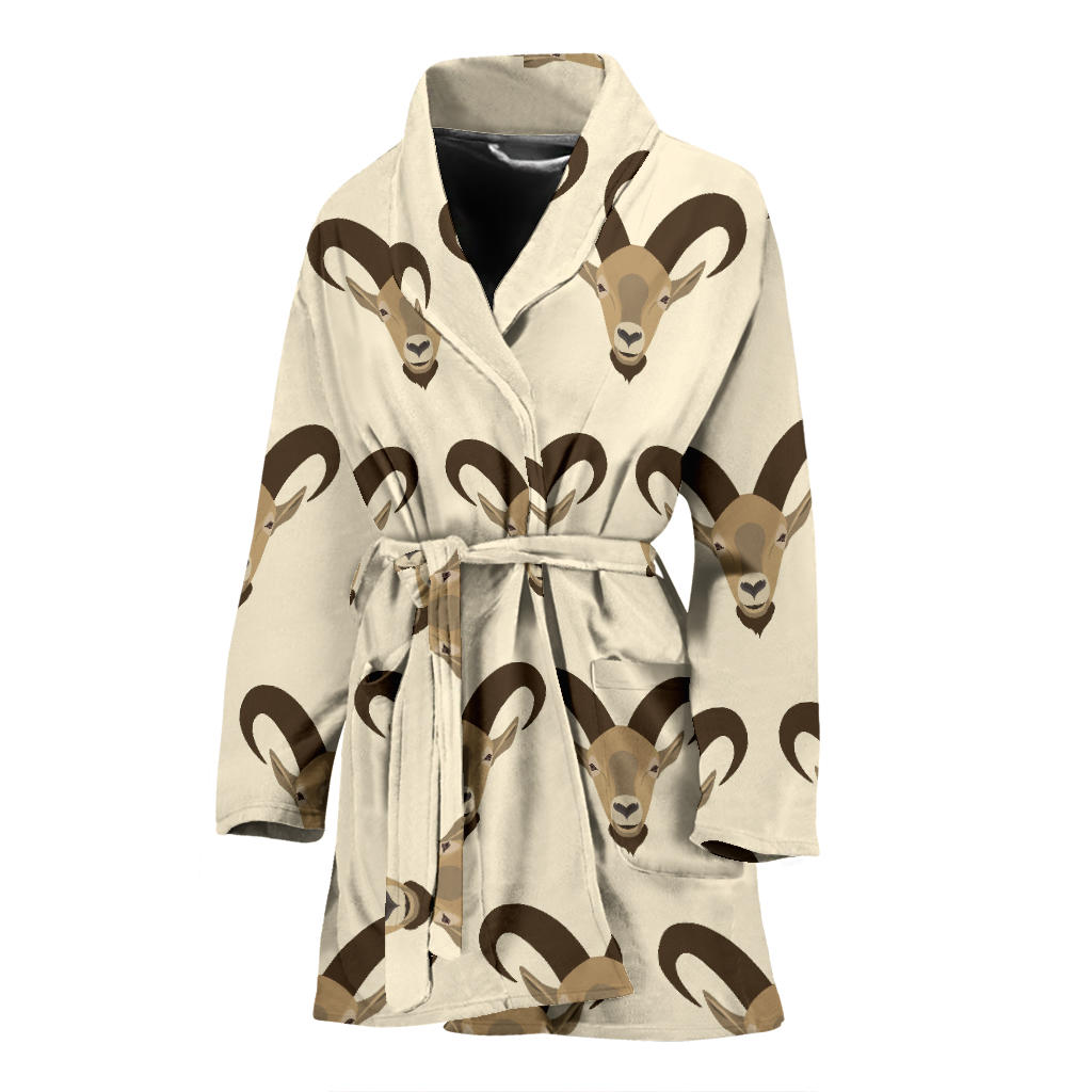 Goat Pattern Print Design 01 Women Bathrobe