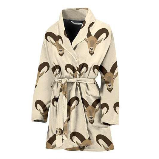Goat Pattern Print Design 01 Women Bathrobe