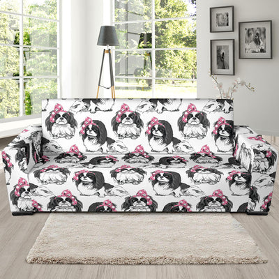 Japanese Chin Pattern Print Design 01 Sofa Slipcover