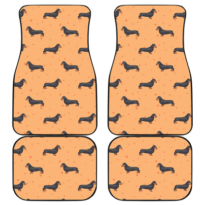 Dachshund Draw Print Pattern Car Floor Mats Front Back