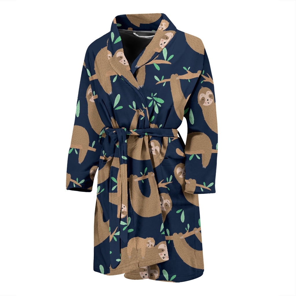 Sloth Print Design LKS307 Men Bathrobe