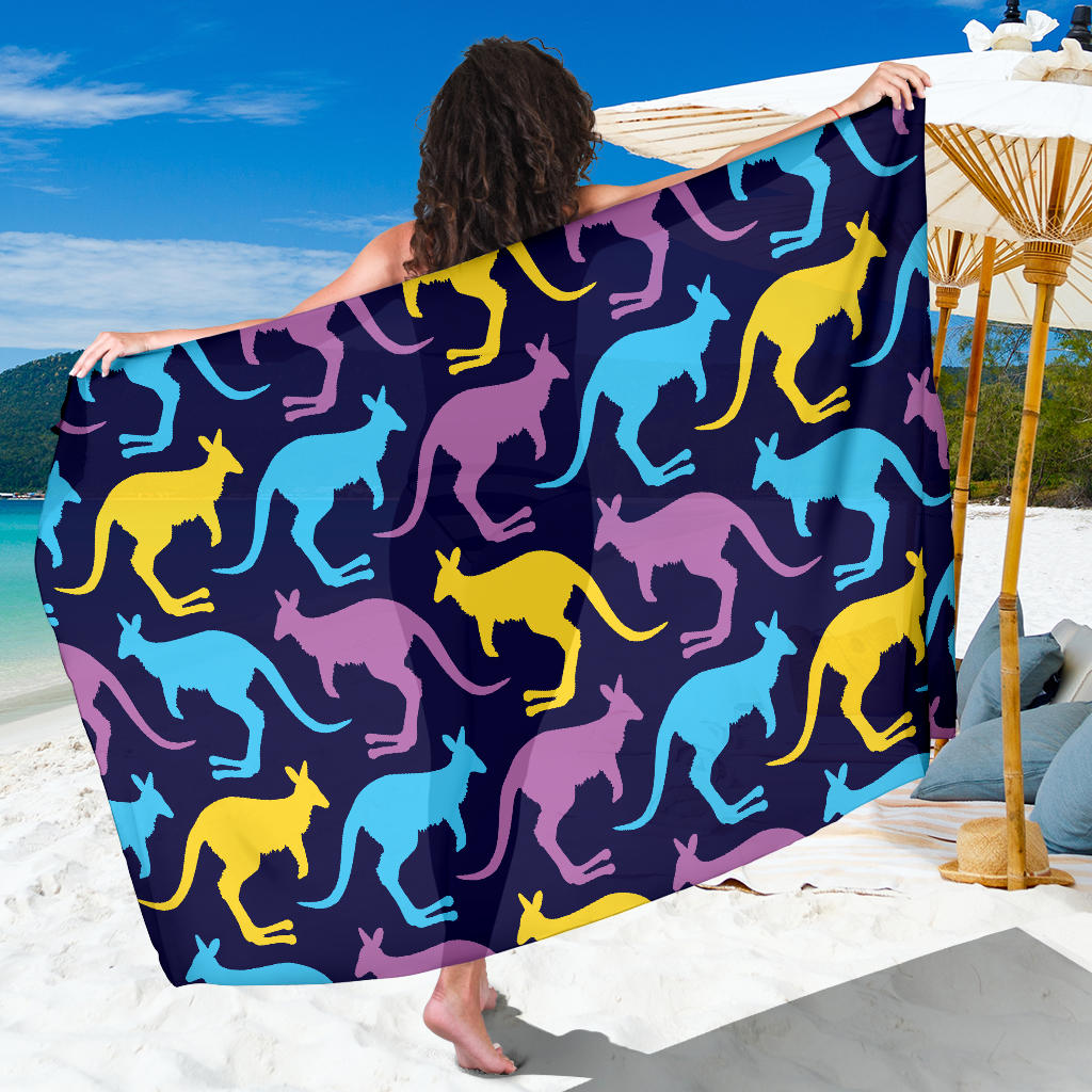 Kangaroos Pattern Print Design 02 Sarong Pareo Wrap