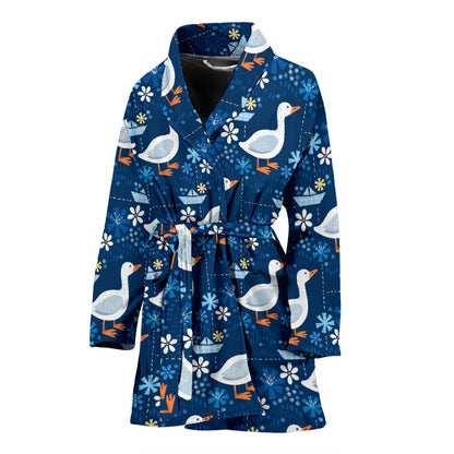 Goose Print Design LKS405 Women Bathrobe