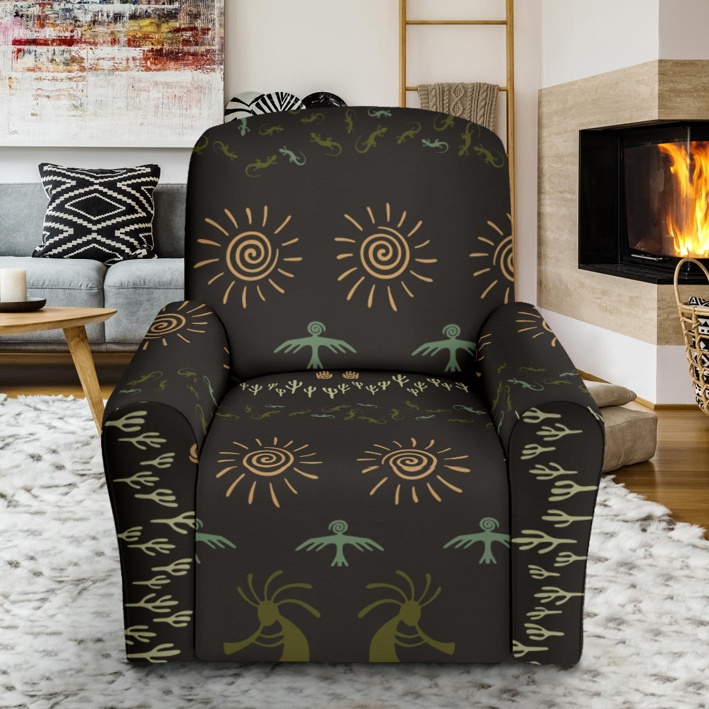 Mayan Pattern Print Design 04 Recliner Slipcover with Pocket