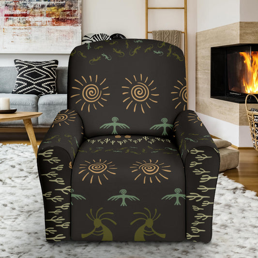 Mayan Pattern Print Design 04 Recliner Slipcover with Pocket