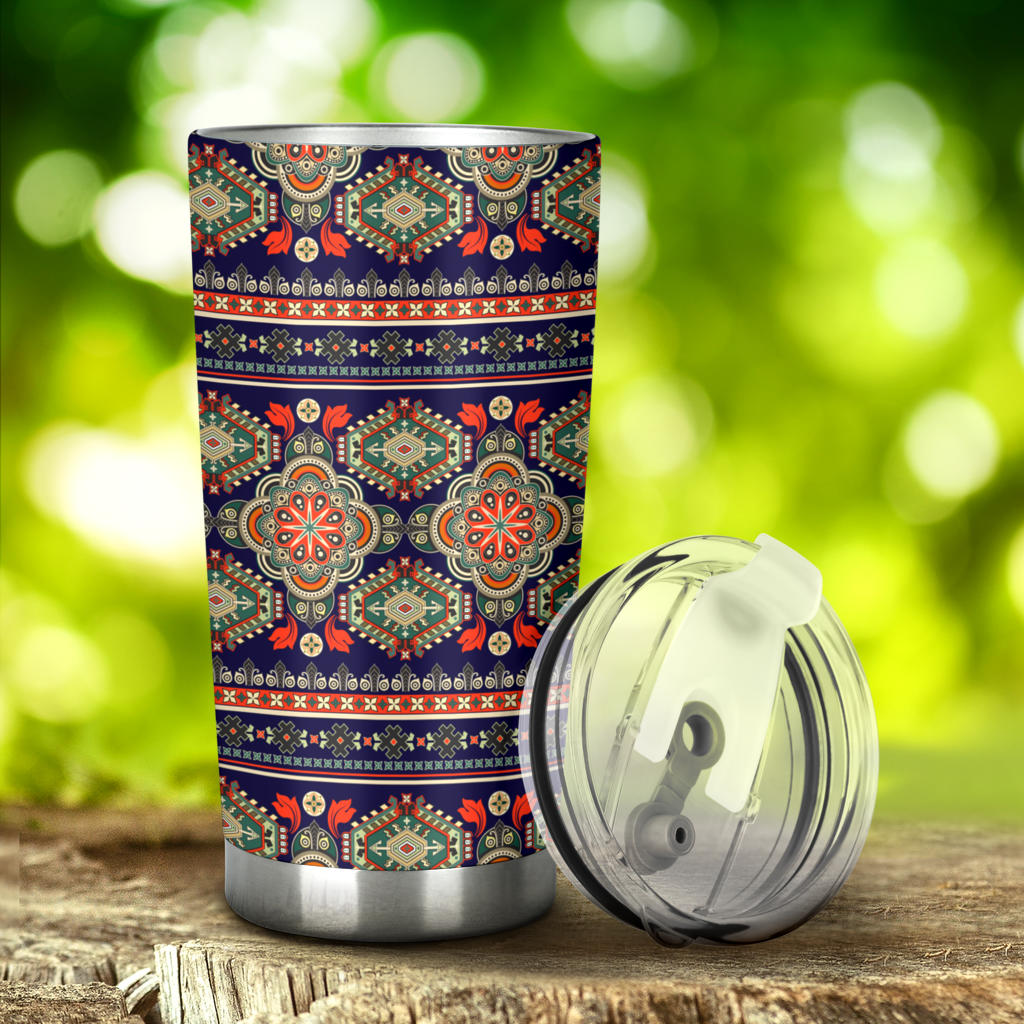 Ethnic Geometric Print Pattern Tumbler