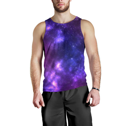 Celestial Purple Blue Galaxy Men Tank Top