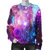 Galaxy Night Purple Space Print  Women Long Sleeve Sweatshirt