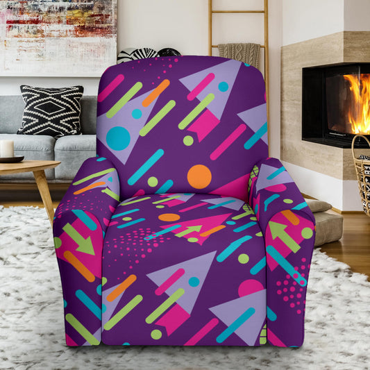 90s Pattern Print Design 4 Recliner Slipcover with Pocket