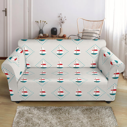 Sailboat Print Design LKS301 Loveseat Couch Slipcover