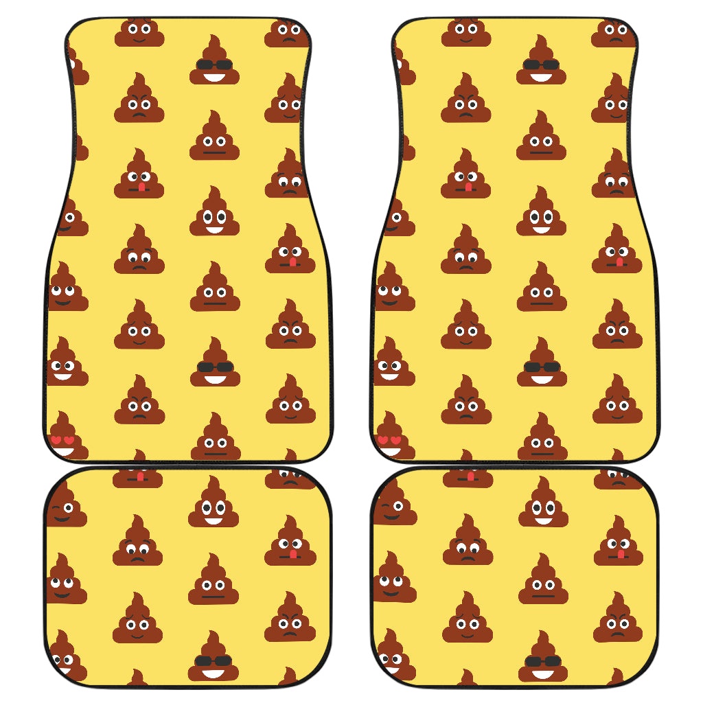 Emoji Poop Print Pattern Car Floor Mats Front Back
