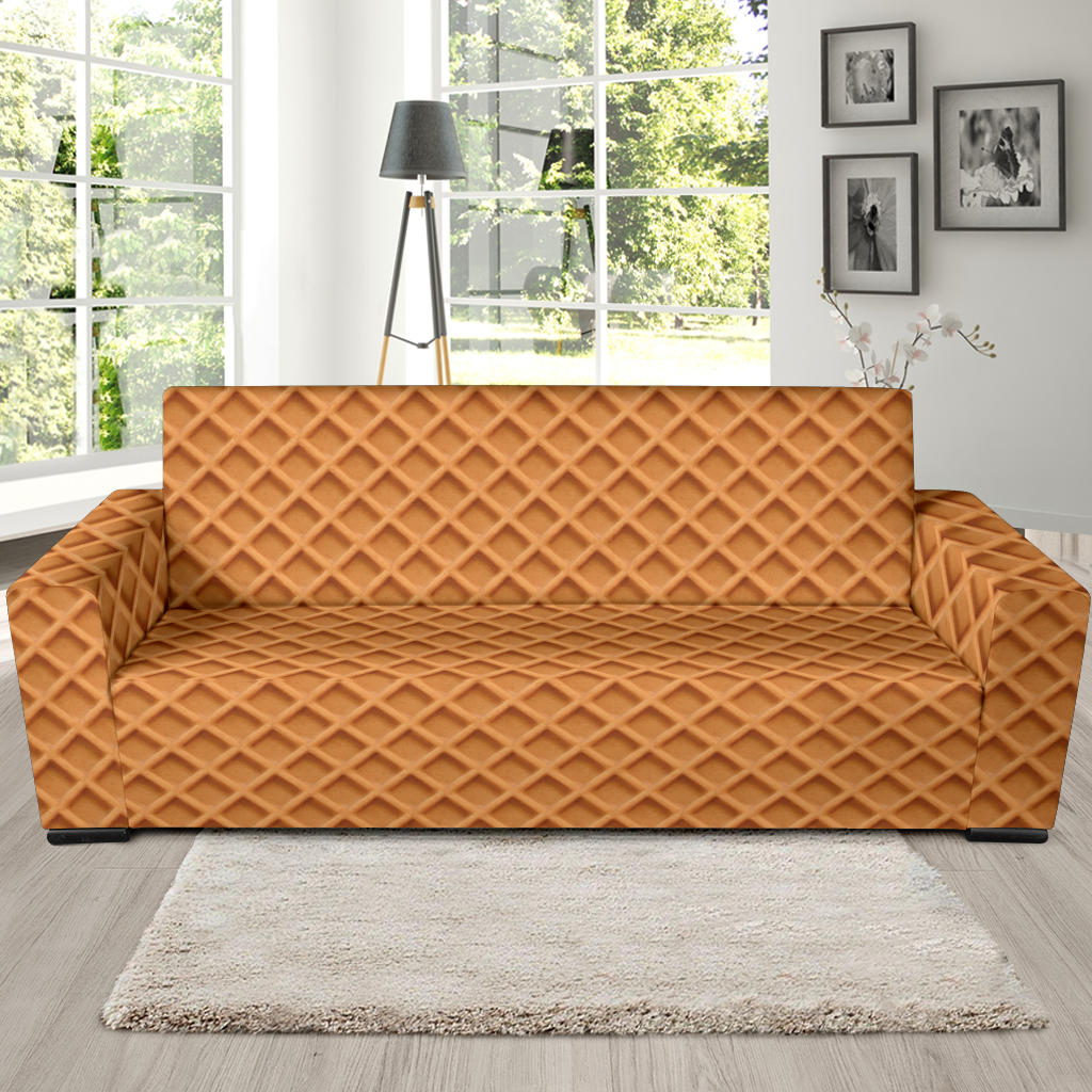 Waffle Texture Print Design LKS301 Sofa Slipcover