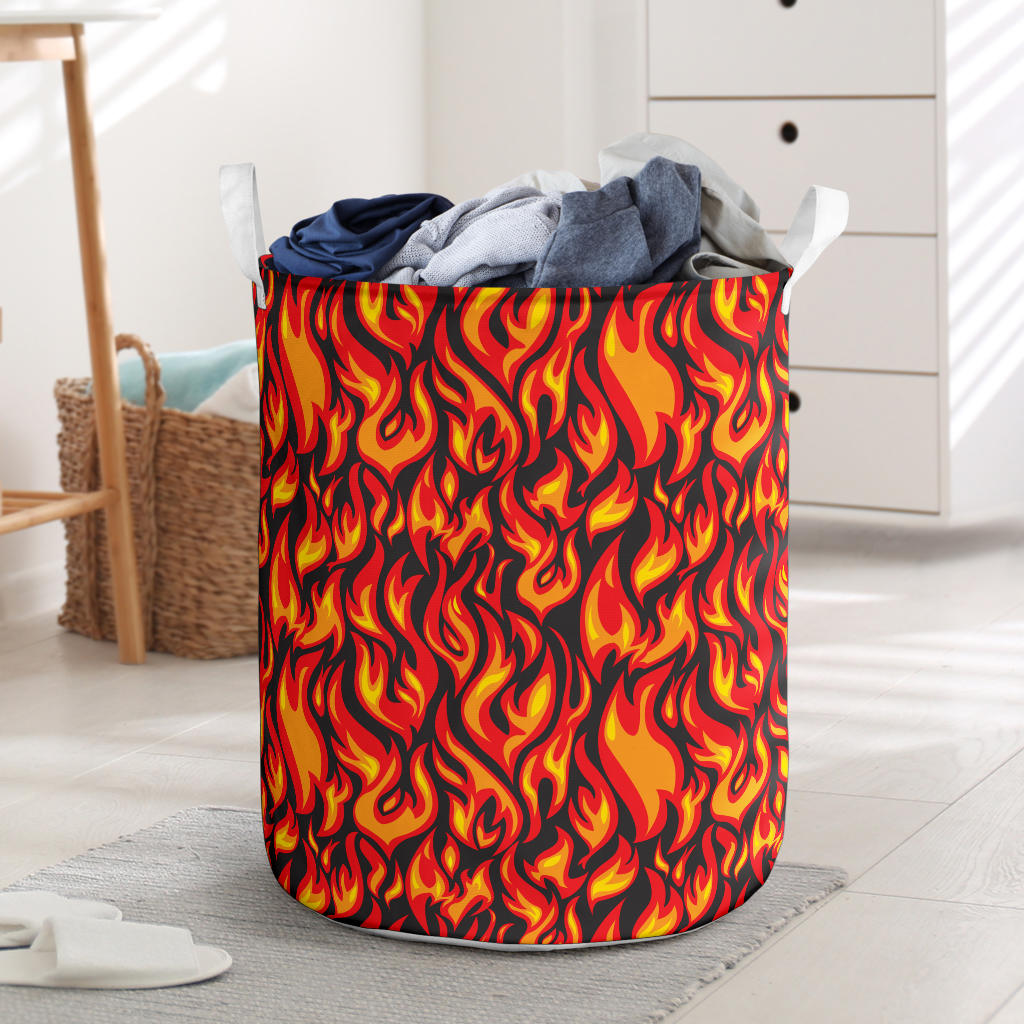 Flame Fire Print Pattern Laundry Basket