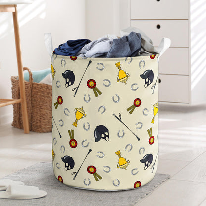 Equestrian Horseshoe Equipment Laundry Basket